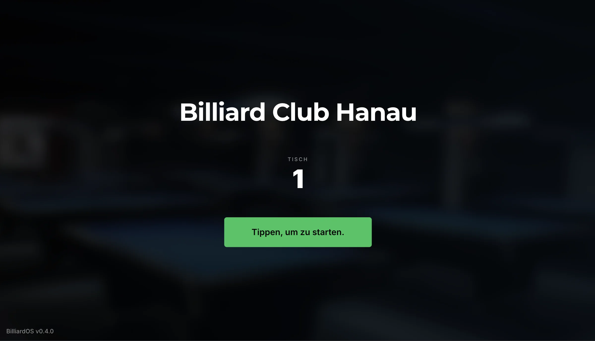 Thumbnail: BilliardOS Client – Standby: Speisekarte & Events